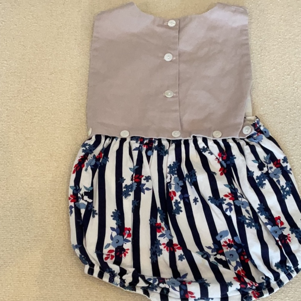 Floral Striped Baby Romper